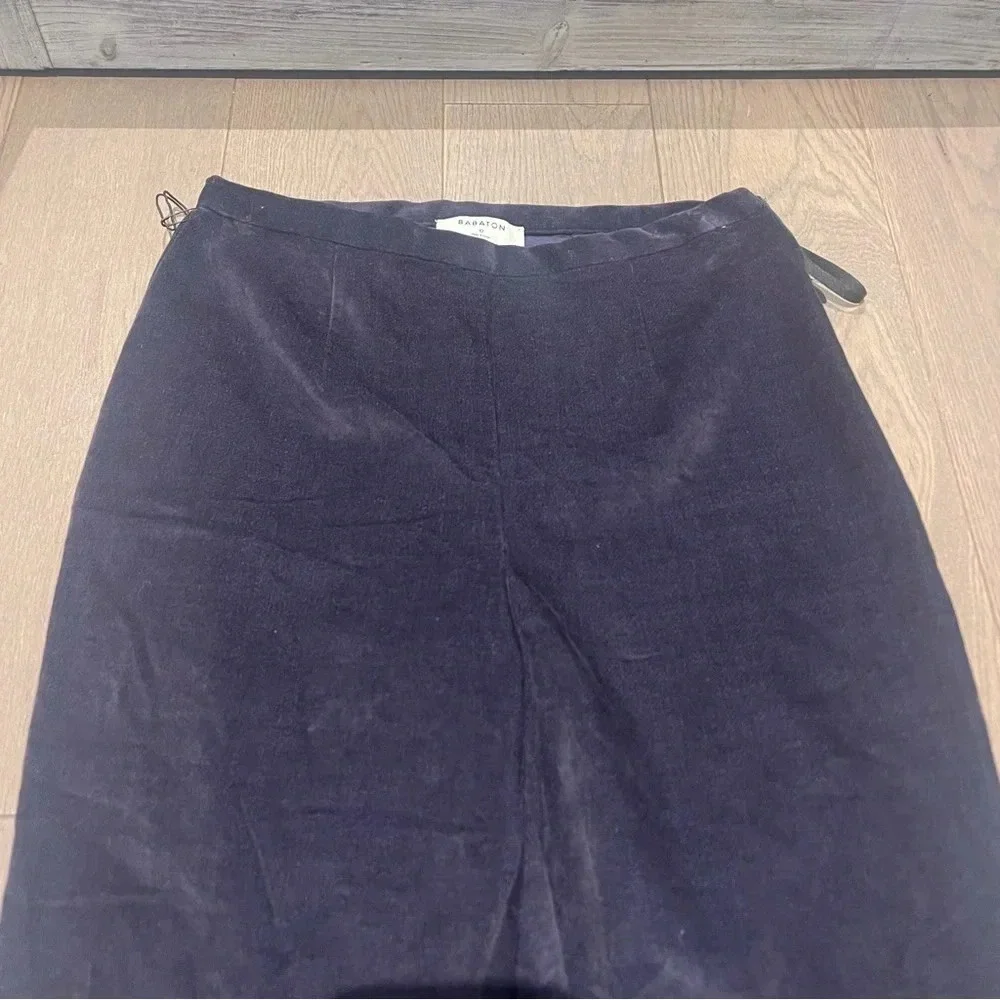 Aritzia Babaton Nigel Velvet High Waist Pants Navy Straight Leg Women’s Dress